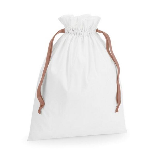 Westford Mill Cotton Drawstring Gift Bag (44cm x 36cm) GOODS Superdrug Soft White/Rose Gold  