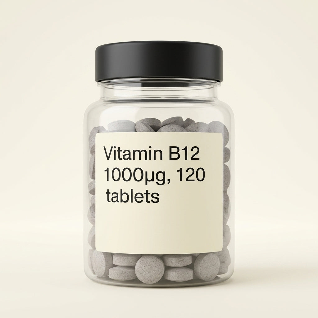 Holland & Barrett slow release vitamin B12 1000ug 120 tablets (British brand)