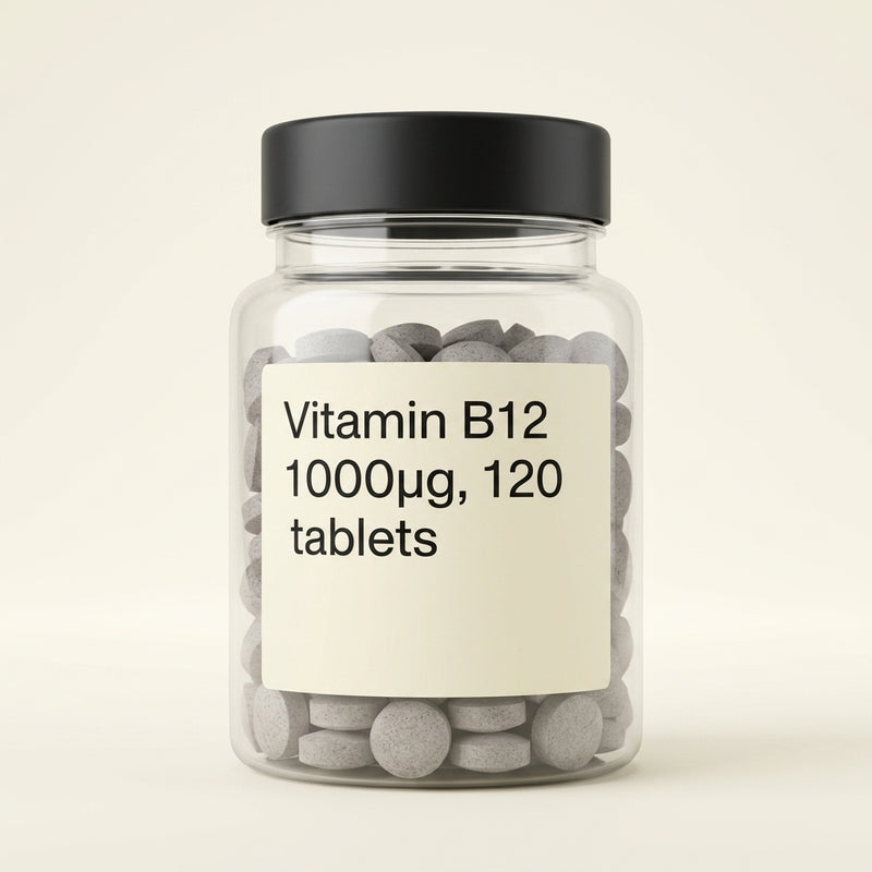 Holland & Barrett slow release vitamin B12 1000ug 120 tablets (British brand)