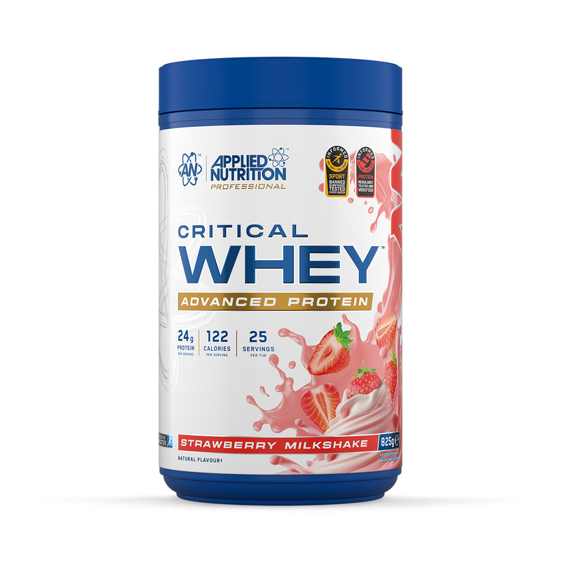 Applied Nutrition Critical Whey Strawberry Milkshake 825g, imported from the UK