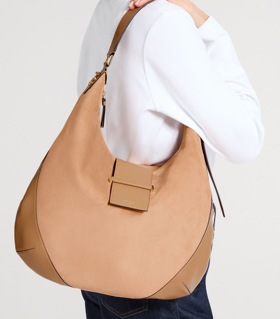 Jimmy Choo Bar suede shoulder bag medium, imported from the UK