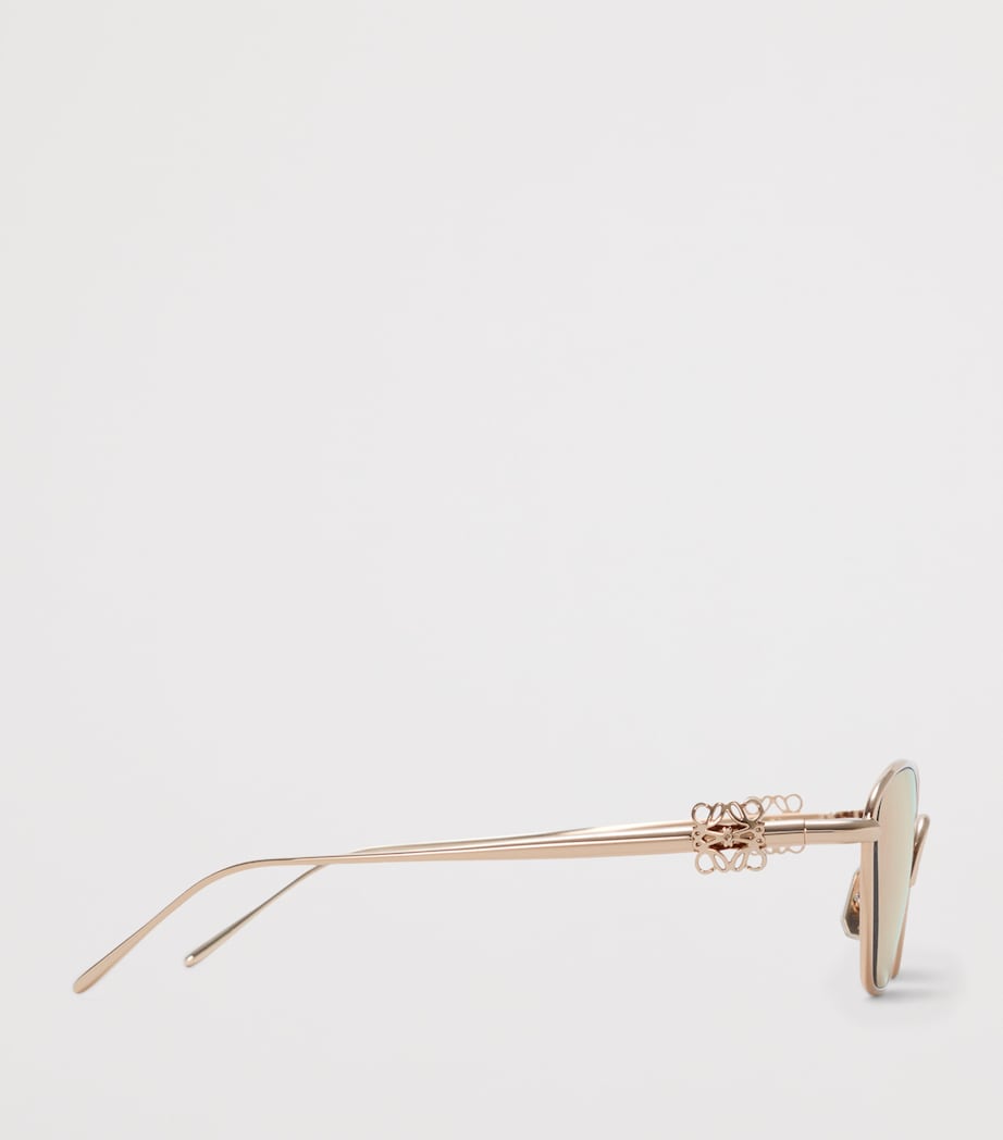 LOEWE hexagonal sunglasses gold-tone metal frame (British brand)