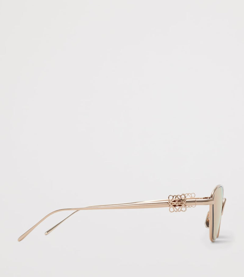 LOEWE hexagonal sunglasses gold-tone metal frame (British brand)