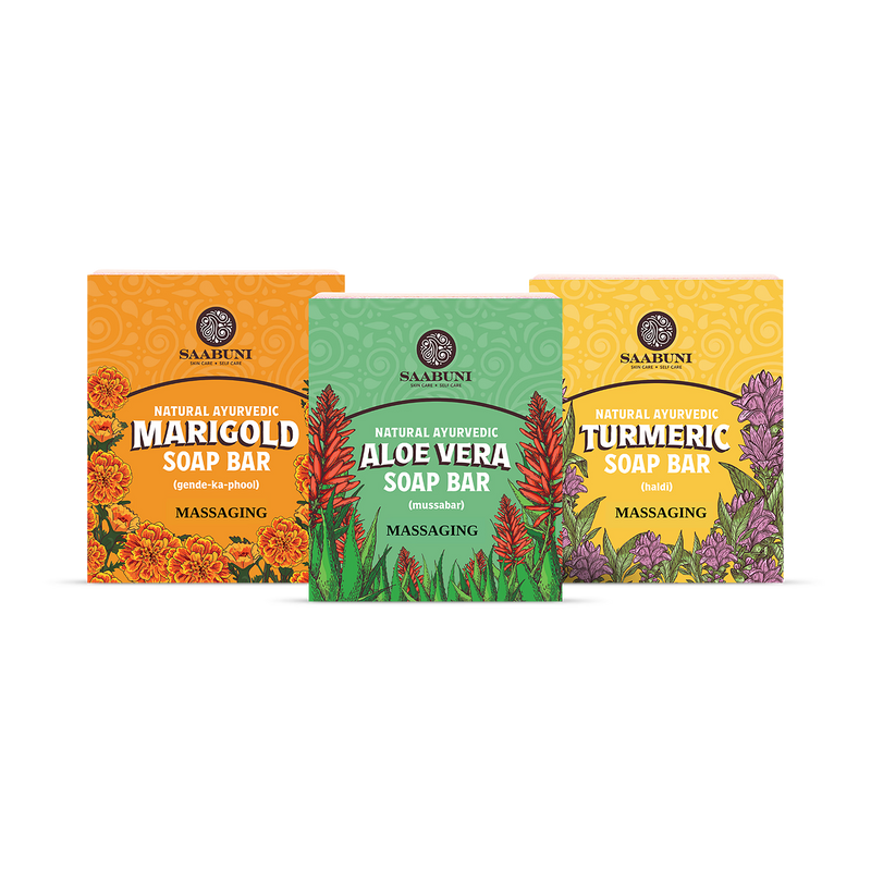 Handmade massaging soap bar collection set three bars, UK version