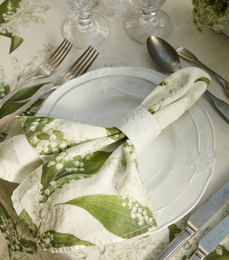 Summerill & Bishop Linen Lily of the Valley Napkin 50cm x 50cm (British brand)