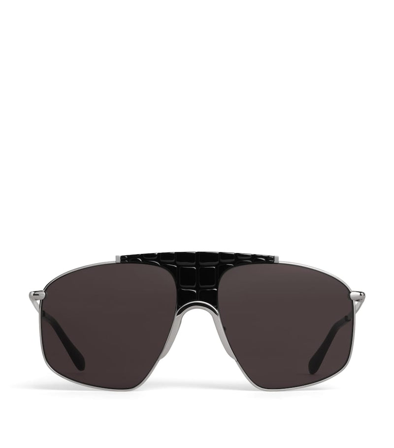 Alaïa oversized metal aviator mask sunglasses, UK version
