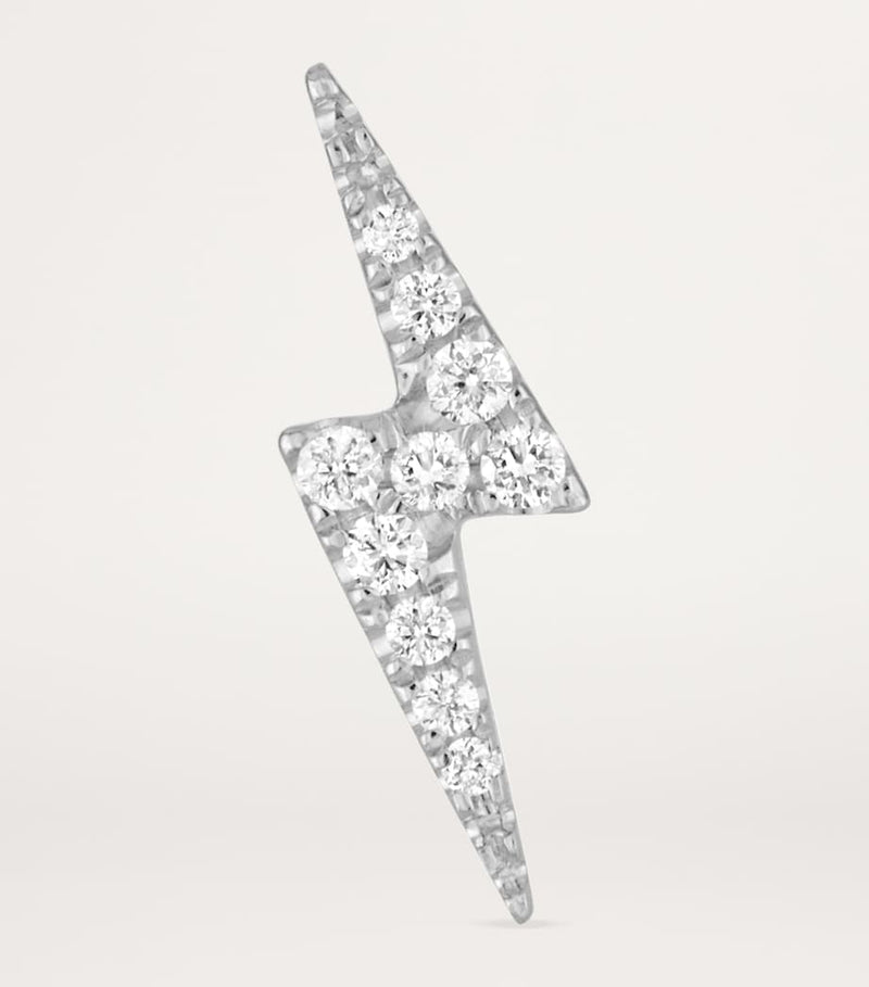 Maria Tash diamond lightning bolt stud earring 11mm, UK version