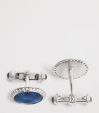 Deakin & Francis white gold diamond blue sapphire cufflinks - British product