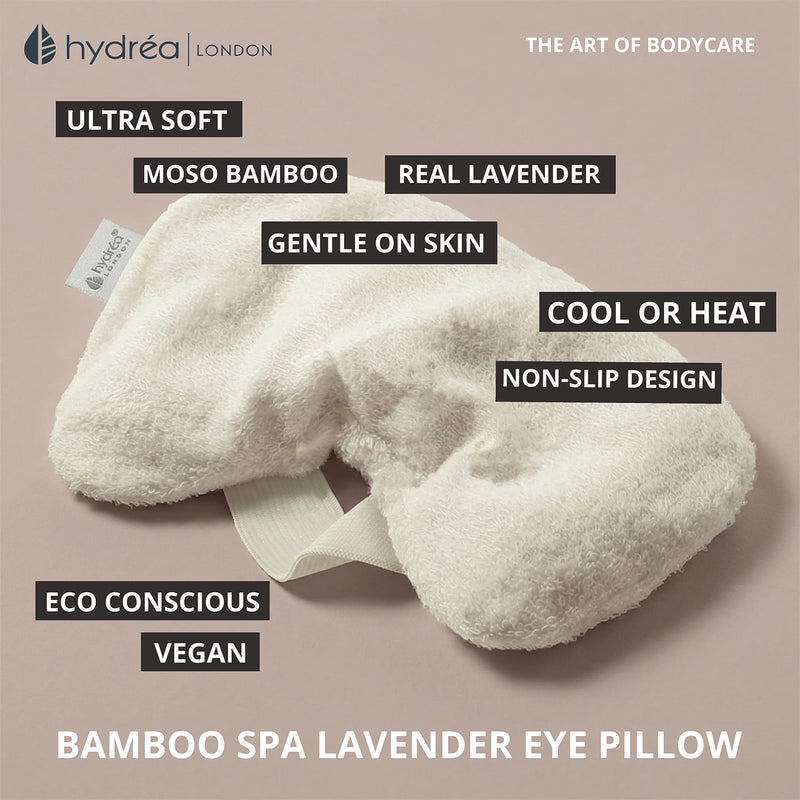 Hydréa London Bamboo & Lavender eye pillow, imported from the UK