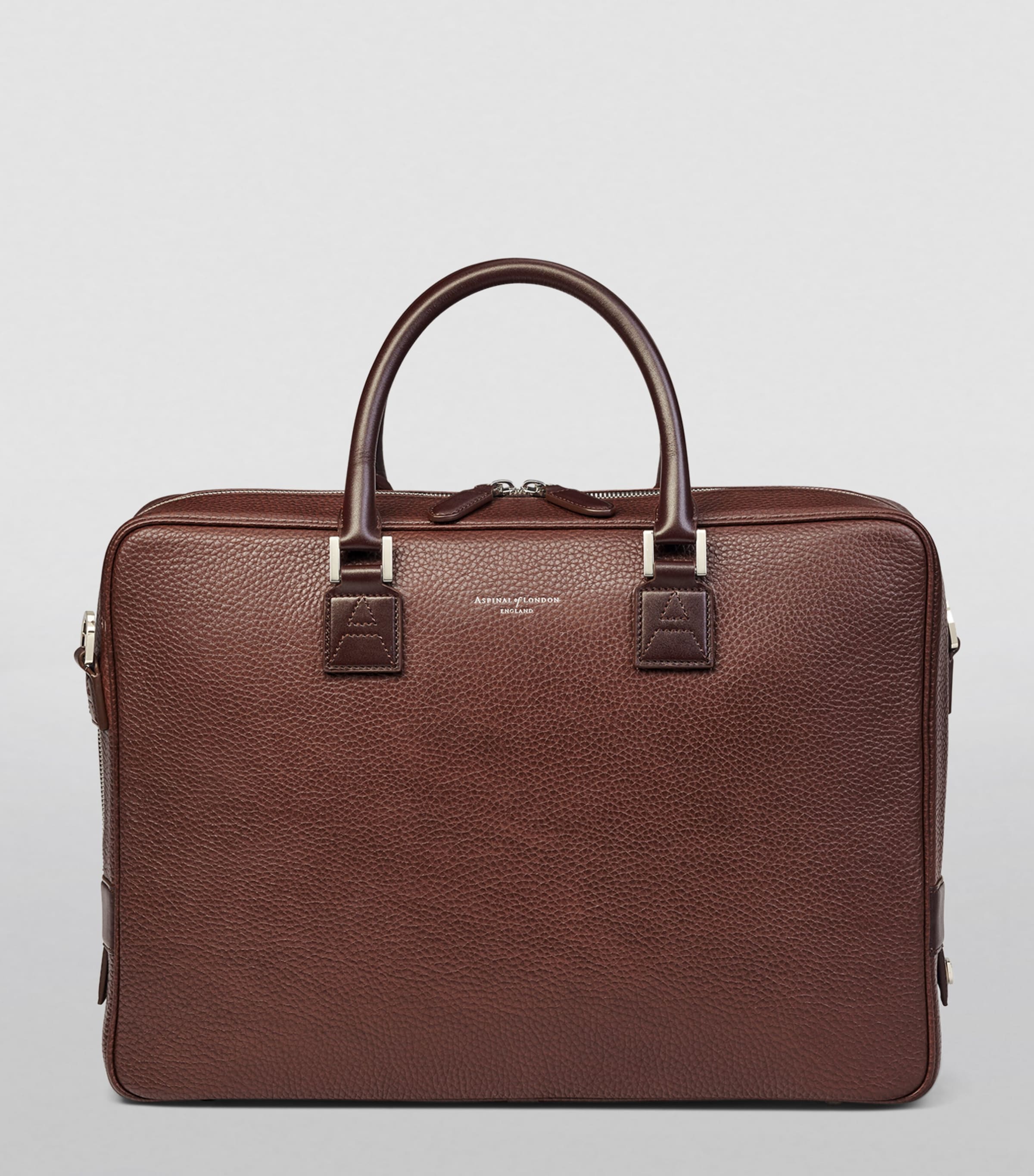 Aspinal of London Mount Street briefcase black saffiano leather (British brand)