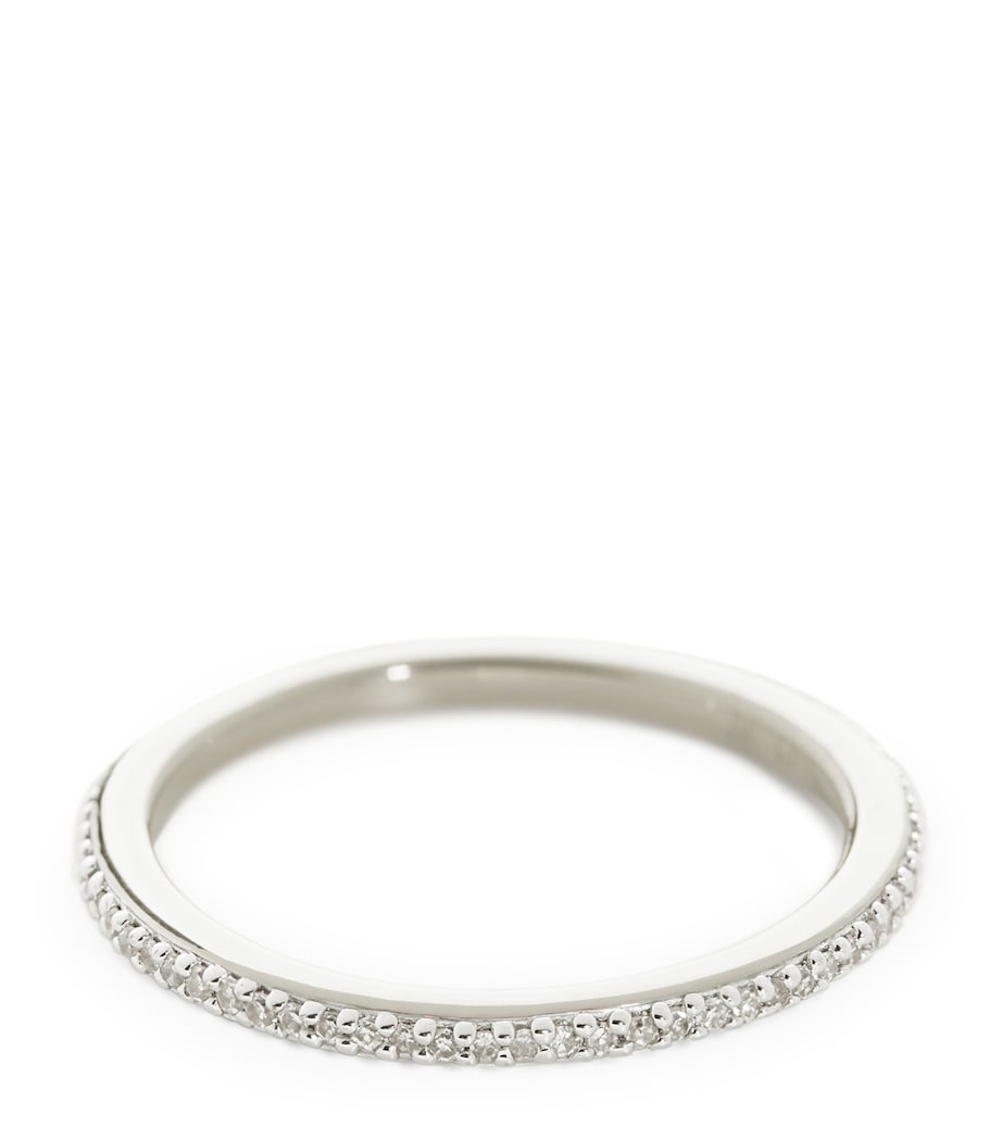 Monica Vinader sterling silver white diamond eternity ring, UK version