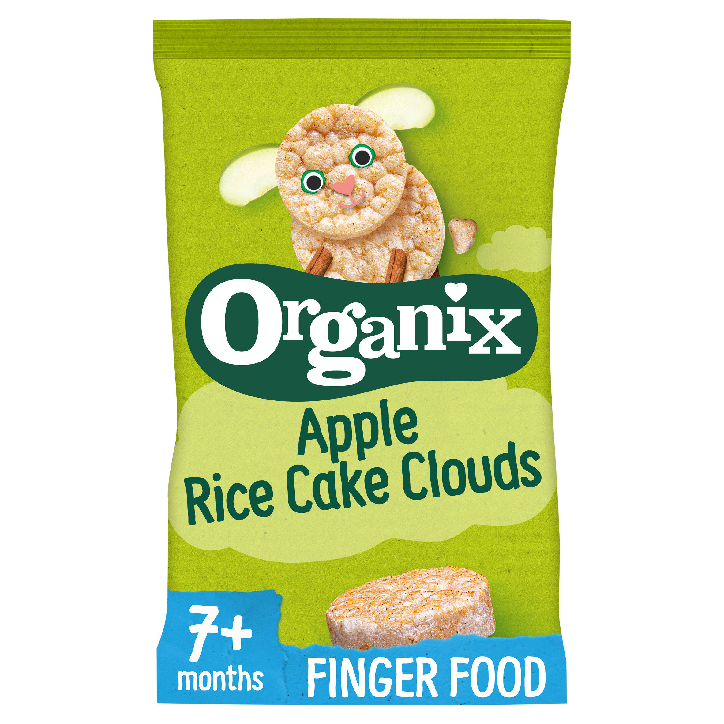 Organix Apple Rice Cake Clouds Organic Baby Snacks 7 months+ 40g GOODS Sainsburys   