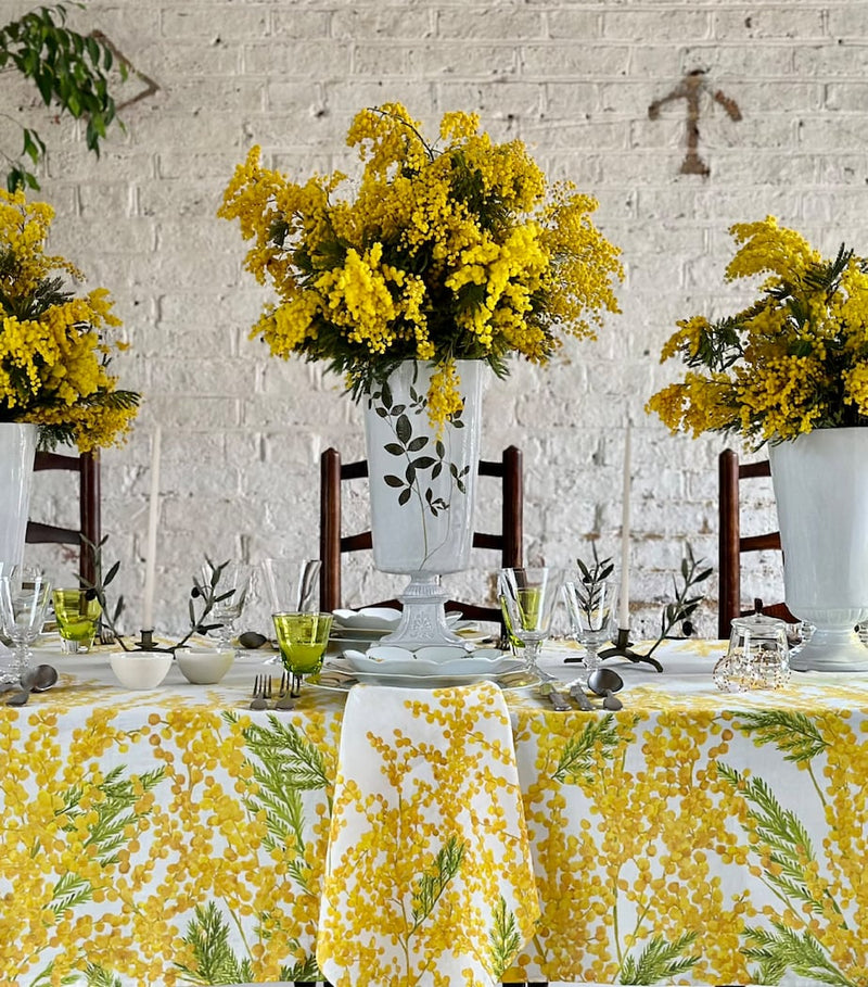 Summerill & Bishop linen Mimosa tablecloth 165cm x 380cm (British brand)