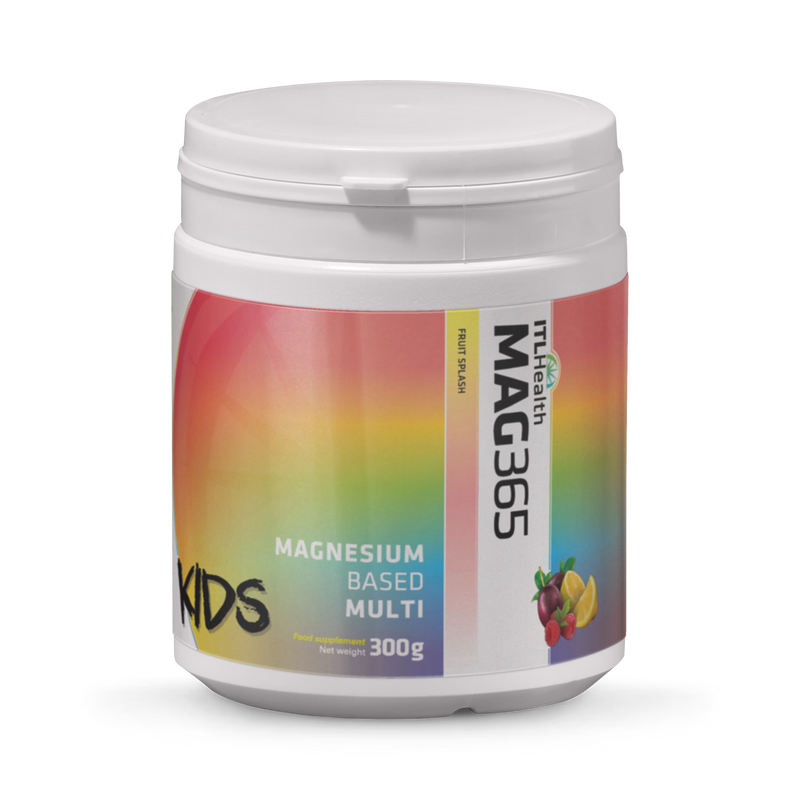 Mag365 Kids Magnesium powder passion fruit flavour 150g, imported from the UK