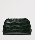 Aspinal of London large leather croc-embossed cosmetic case - British product
