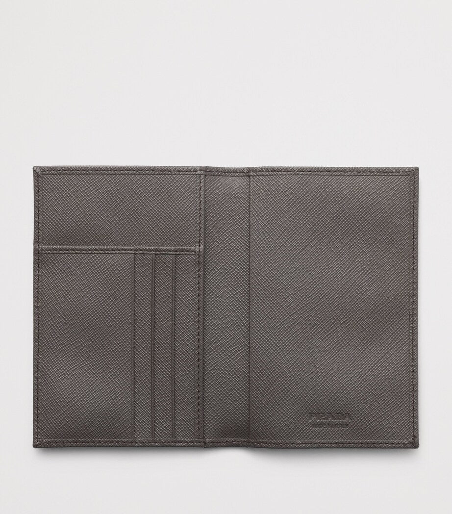 Prada Saffiano Leather Logo Passport Holder, imported from the UK