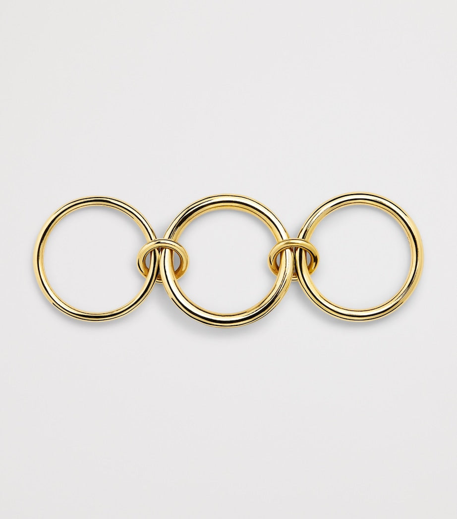 Spinelli Kilcollin yellow gold and sapphire Pyrus ring, imported from the UK