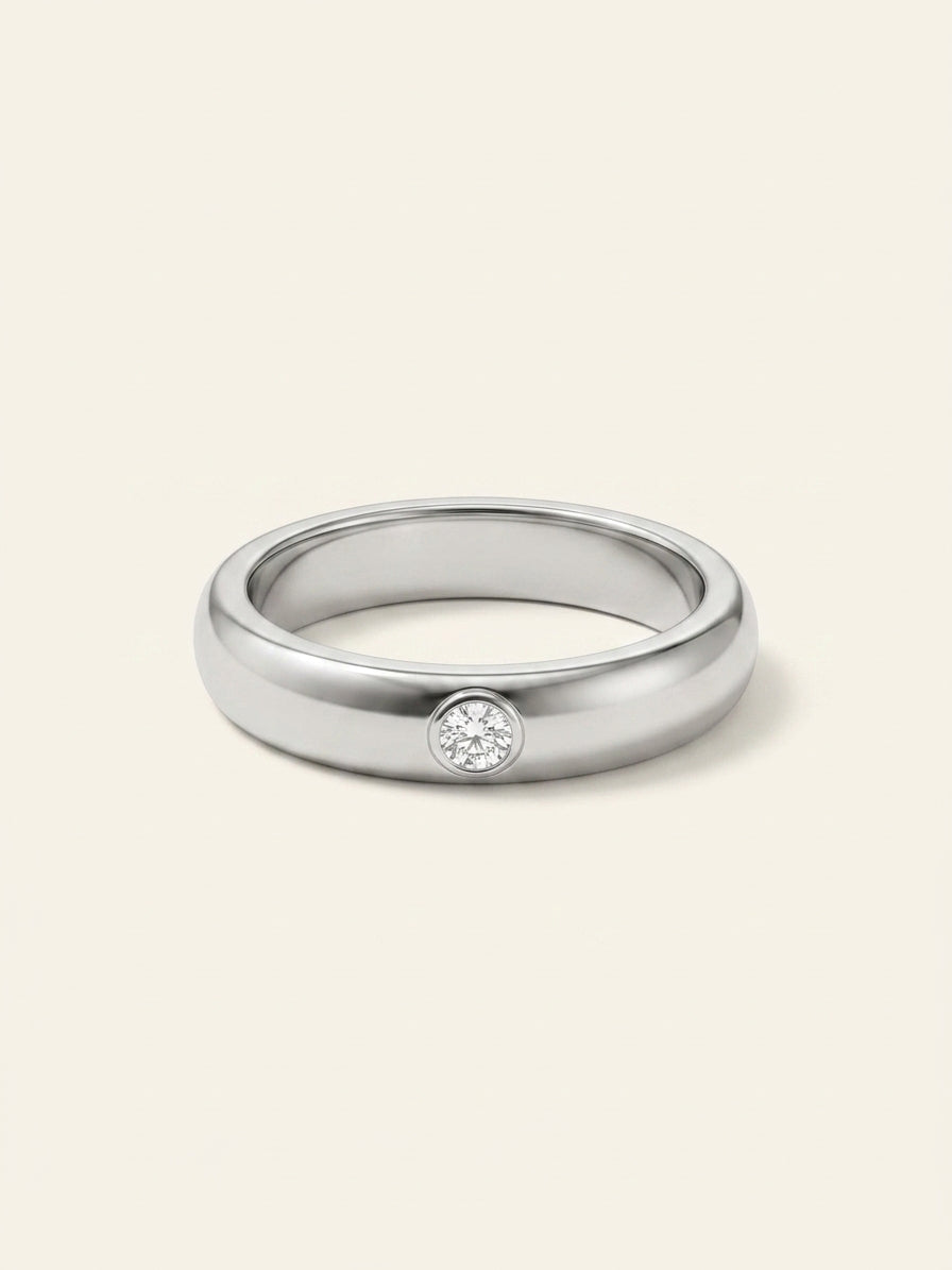 Cartier C de Cartier platinum ring with 0.03ct diamond - British product