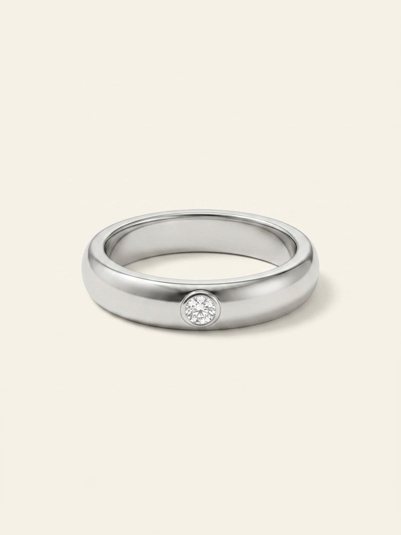 Cartier C de Cartier platinum ring with 0.03ct diamond - British product