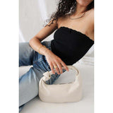 SVNX woven grab bag in unbleached cream with knotted strap (British brand)
