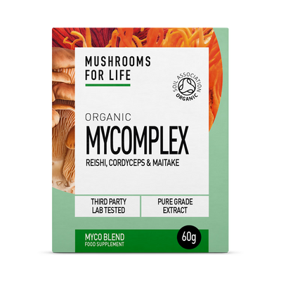Holland & Barrett Mushrooms For Life Organic Mycomplex Myco Blend Powder 60g- Buy online at McGrocer