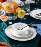 Oval Charger Plate with Snowball Blossom Design 33cm