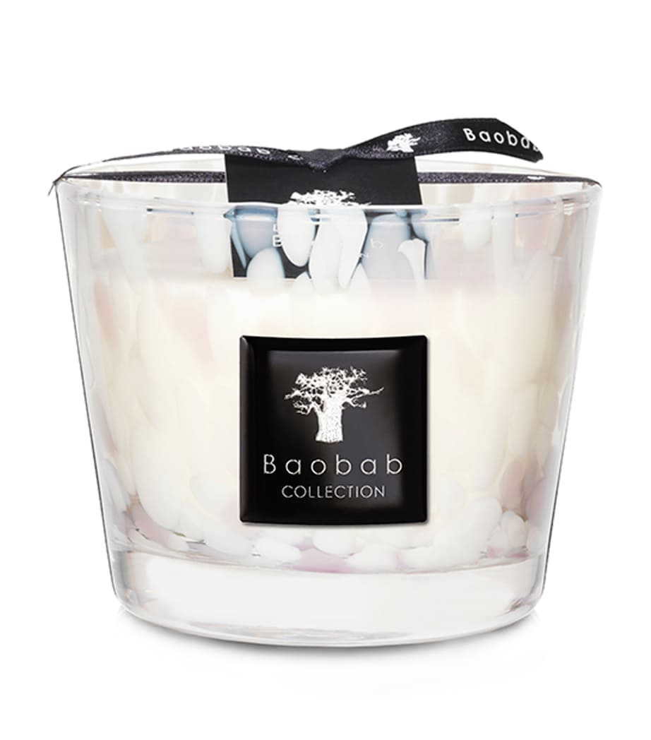 Baobab Collection White Pearls pillar candle 10cm - British product