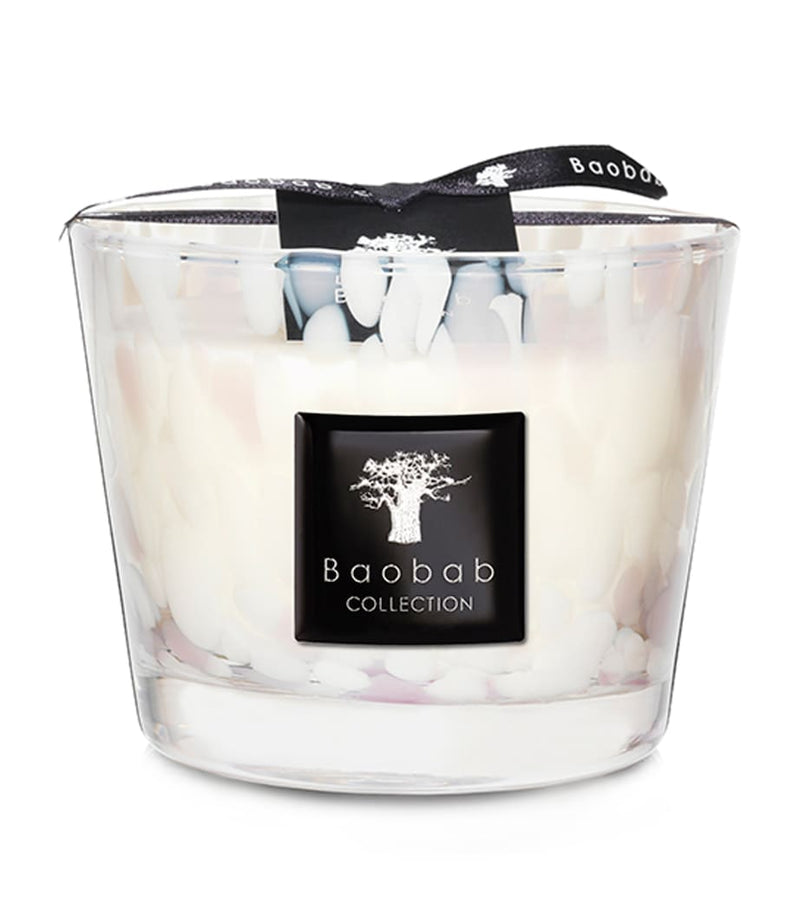 Baobab Collection White Pearls pillar candle 10cm - British product