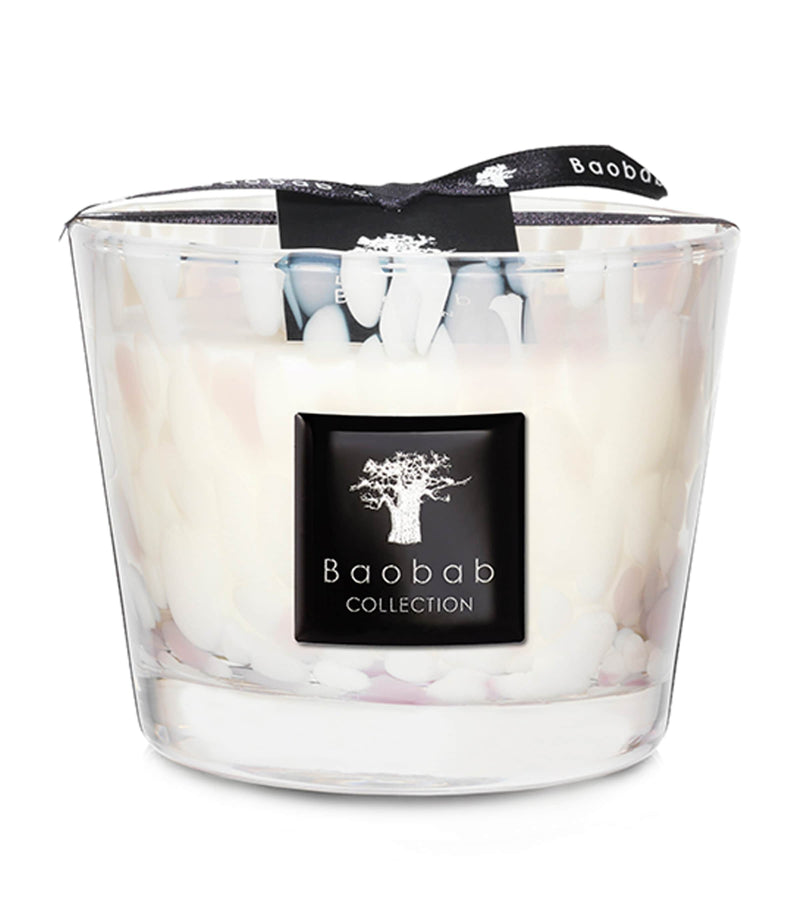 Baobab Collection White Pearls pillar candle 10cm - British product