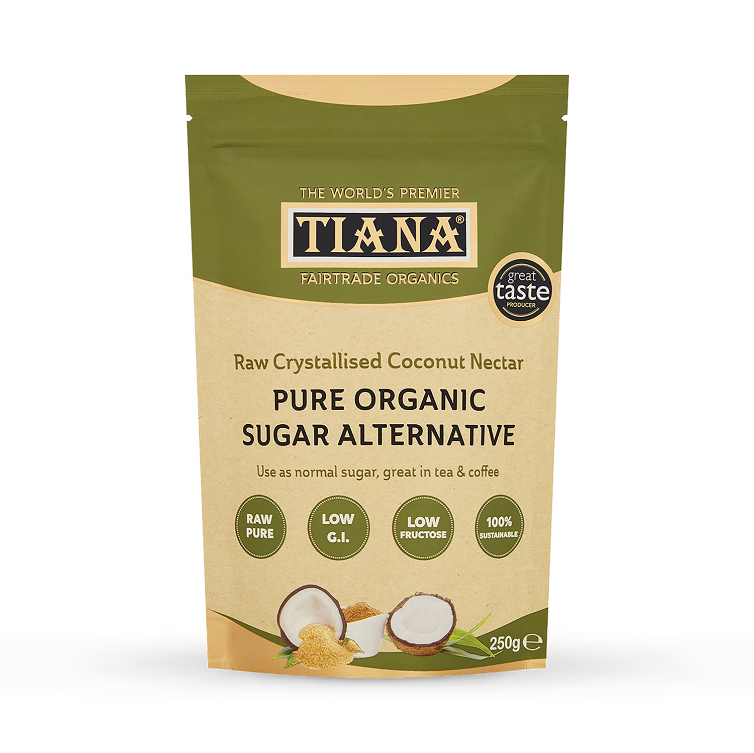 Tiana Crystallised Coconut Nectar 250g (British brand)