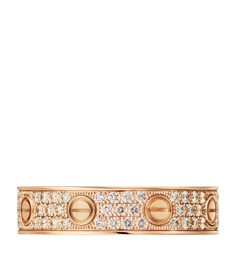Cartier LOVE wedding band rose gold diamond pave (British brand)