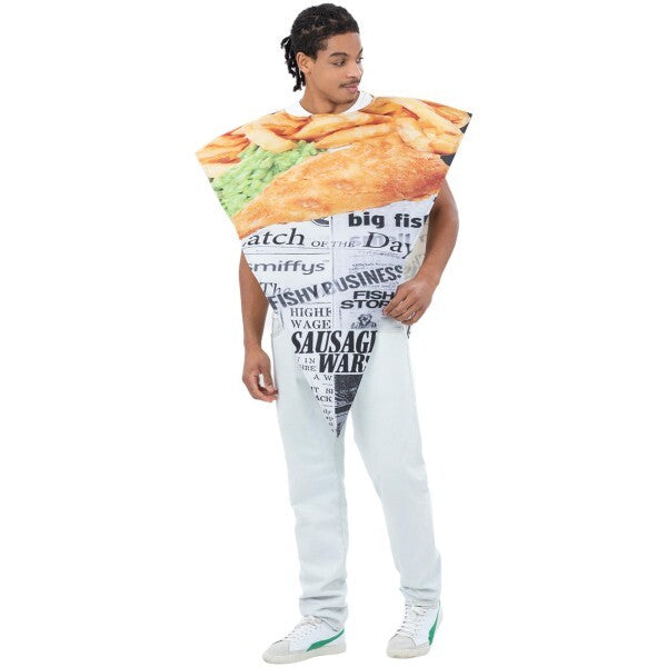 Smiffys Fish & Chips Costume poncho, UK version