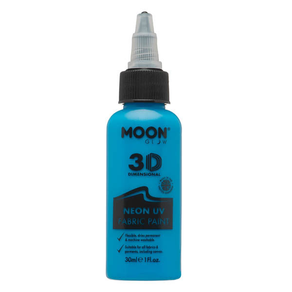 Moon Glow Neon UV fabric paint intense blue 30ml, imported from the UK