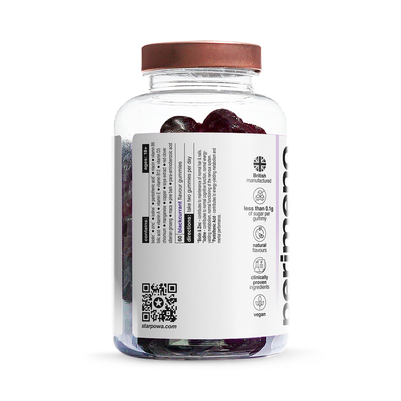Starpowa perimenopause support gummies blackcurrant 60 count (British brand)