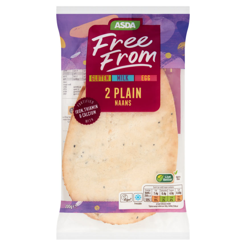 ASDA Free From 2 Plain Naans GOODS ASDA   