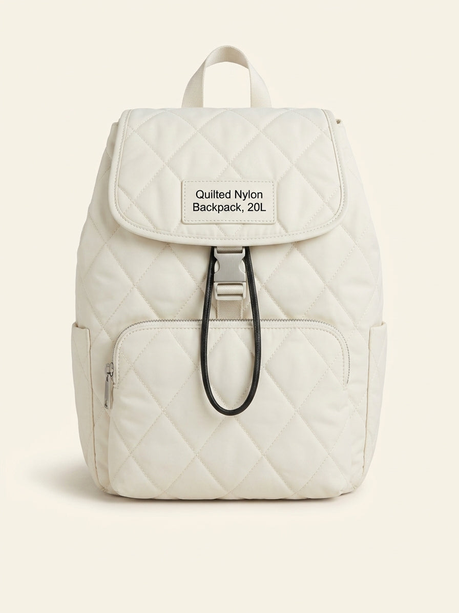 Burberry woven drawstring backpack with check details - British product