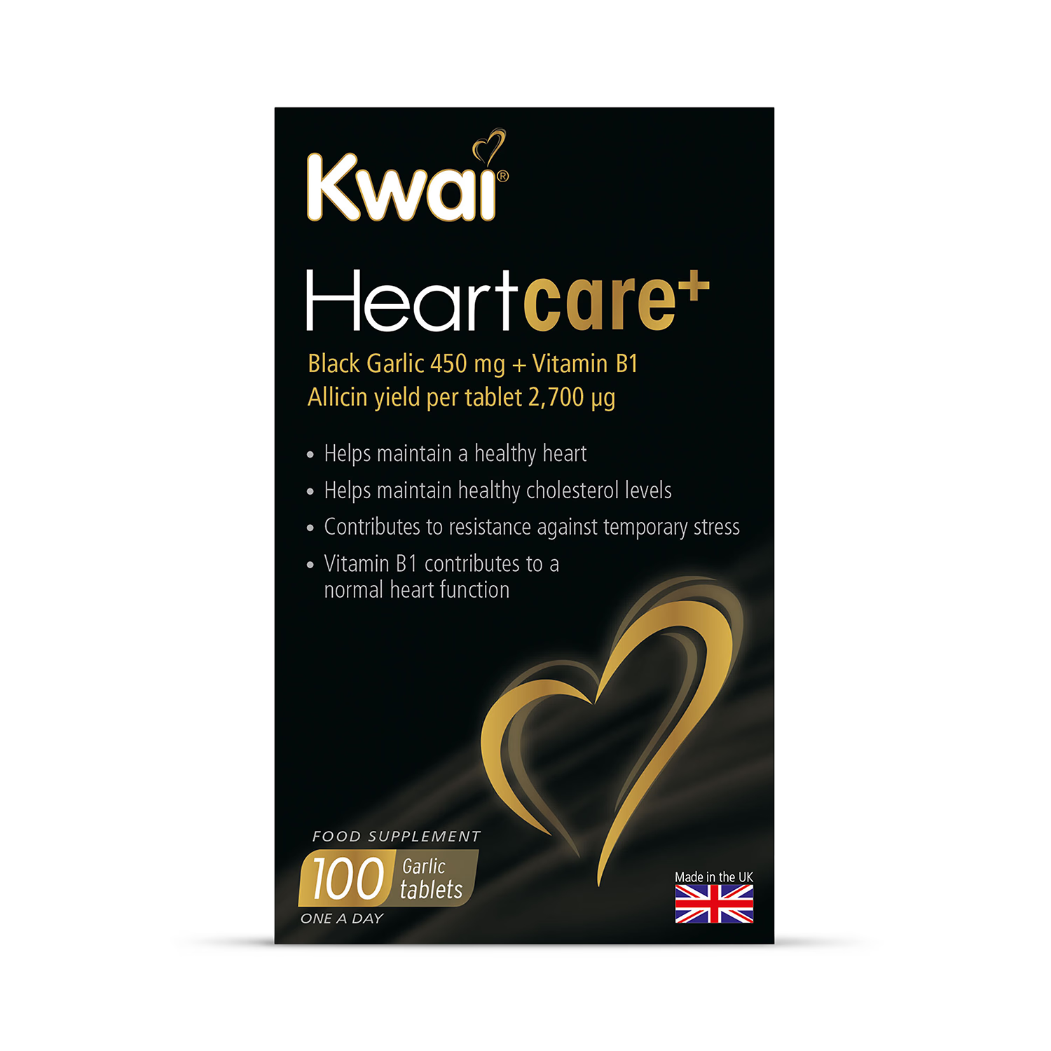 Kwai Heartcare+ Garlic Vitamin B1 supplement 30 tablets, UK version