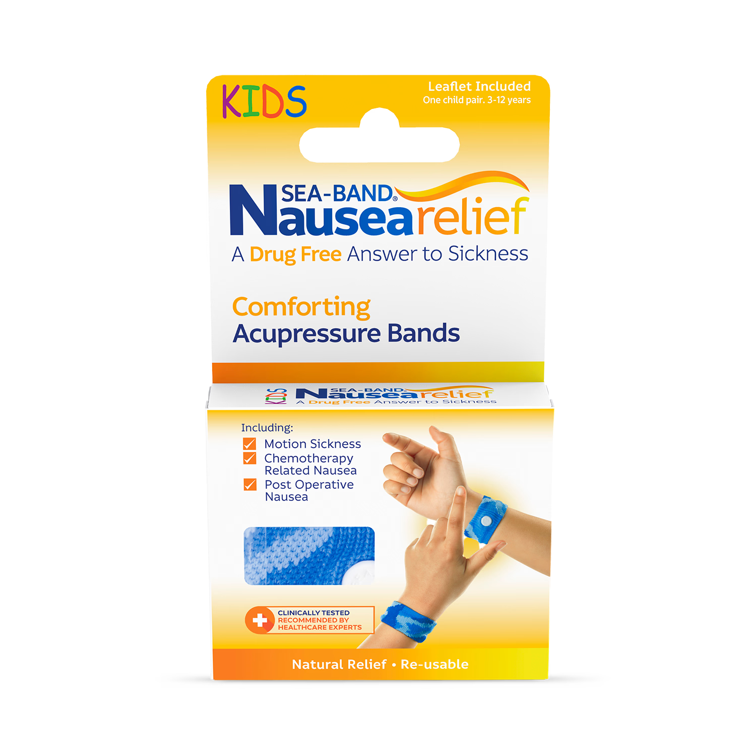 Sea-Band acupressure wristband child blue, imported from the UK