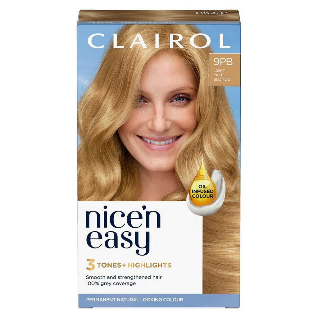 Clairol Nice'n Easy Crème Oil Infused Permanent Hair Dye 9PB Light Pale Blonde 177ml