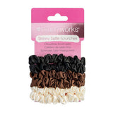 Brushworks skinny satin scrunchies 6 pack - British product