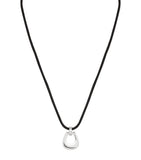 Astrid & Miyu corded rhodium-plated horseshoe pendant necklace, imported from the UK