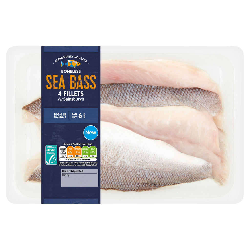 Sainsbury’s Sea Bass Fillets ASC x4 360g