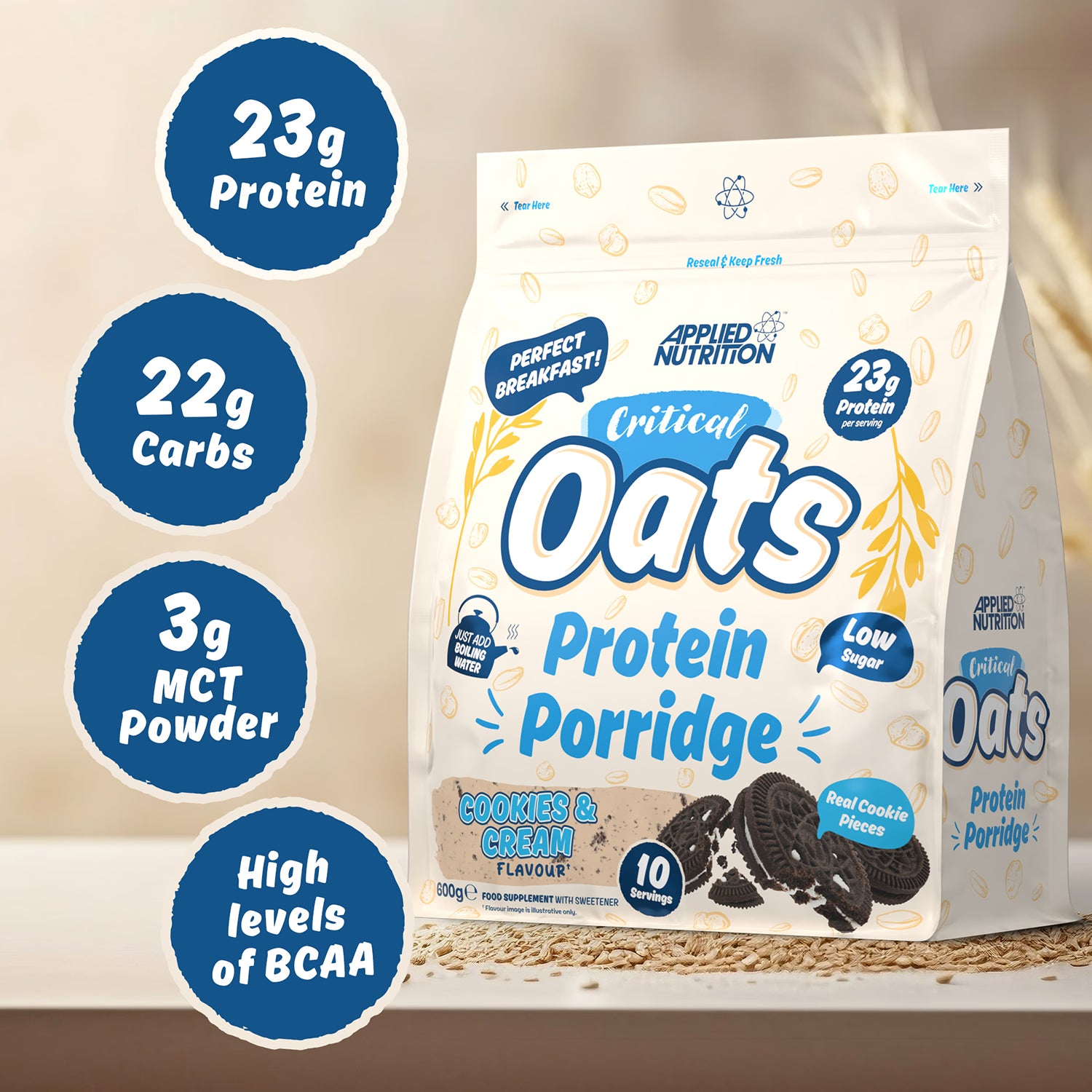 Applied Nutrition protein porridge Cookies & Cream 600g - British product