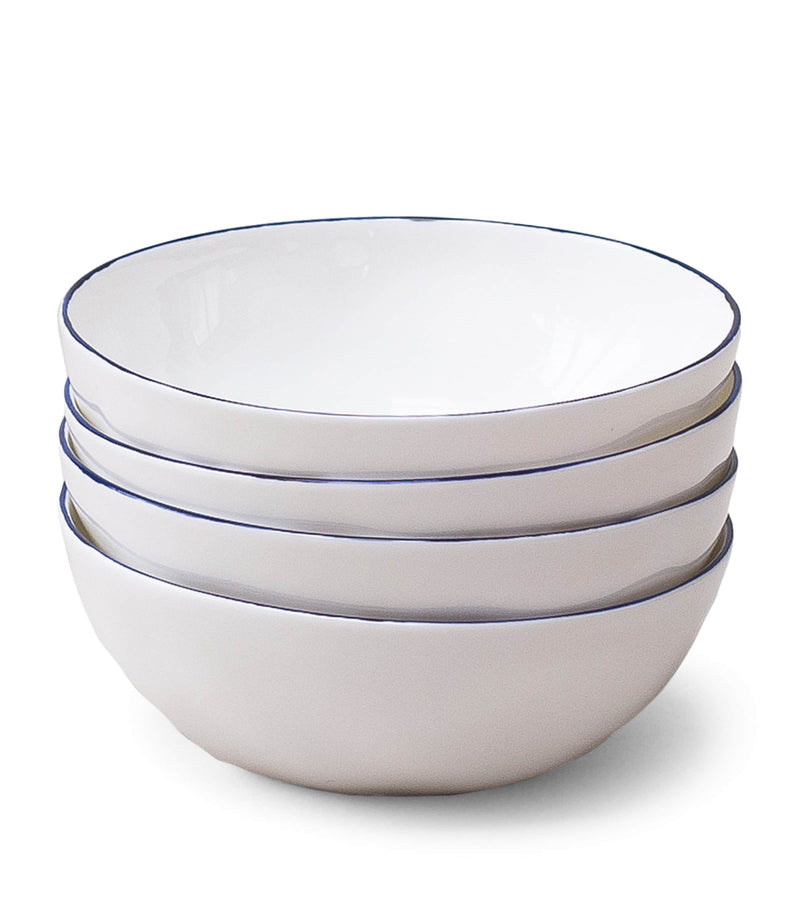 Feldspar cobalt cereal bowls set of 4 16cm - British product