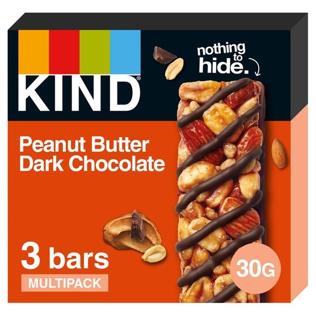 KIND Peanut Butter Dark Chocolate Snack Bars Multipack   3 x 30g Food Cupboard M&S   