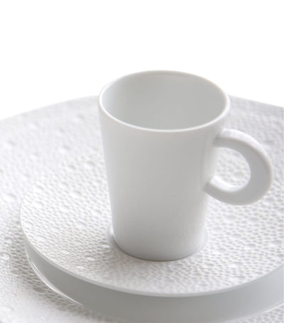 Harrods Coffee Cup and Saucer with Hollow Engravings, Limoges Porcelain, 60ml Capacity- Buy online at McGrocer