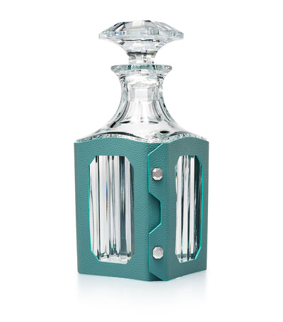 Harrods Baccarat Leather Octogone Decanter Case - H12.5cm x W37cm x D9.5cm- Buy online at McGrocer