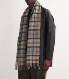 Barbour wool-cashmere tartan scarf 195cm x 30cm, imported from the UK