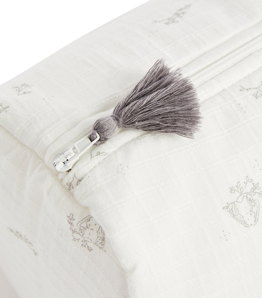 Tartine et Chocolat cotton rabbit print toiletry bag, imported from the UK
