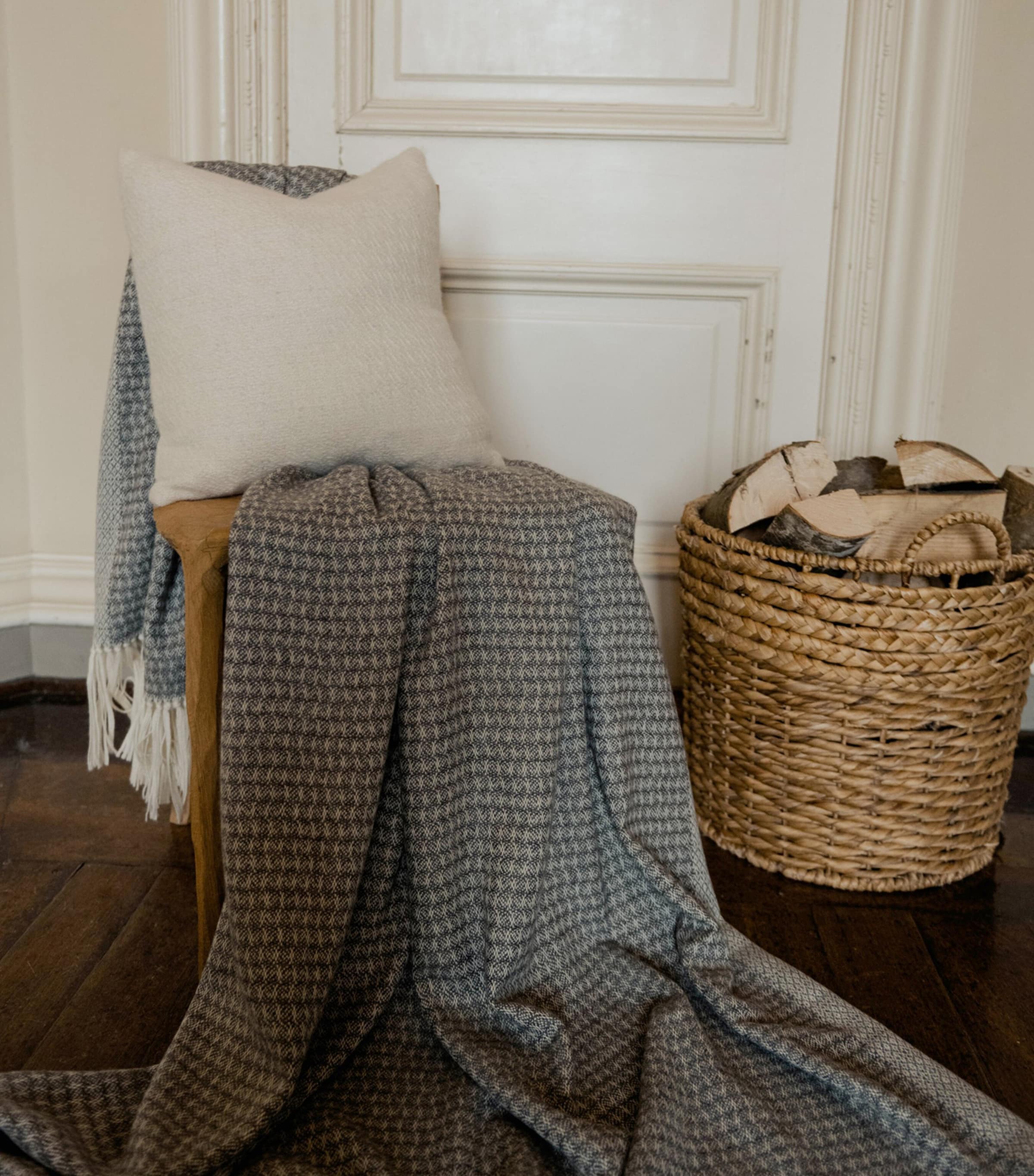 Araminta Campbell Alpaca-Blend Fern Cushion 45cm x 45cm - British product